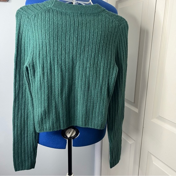 Madewell Womens Medium Green Long Sleeve Crewneck Knit Pullover Sweater f - Picture 2 of 6